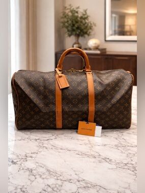 Louis Vuitton Keepal 50 Classic Monogram Duffel Bag